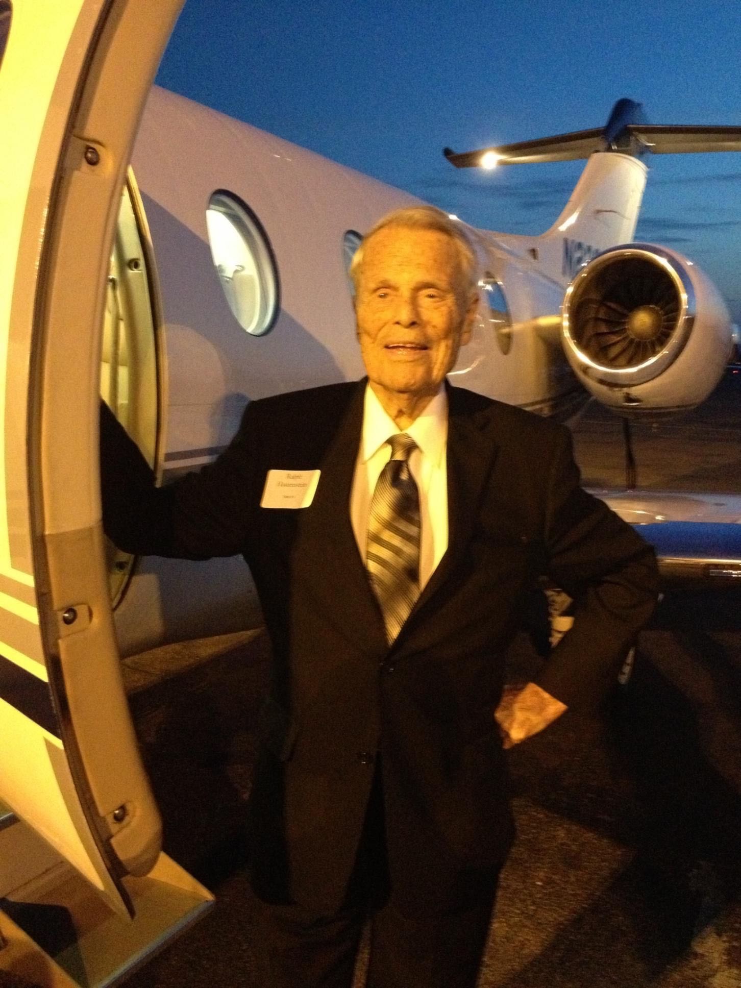 Ralph in front of plane